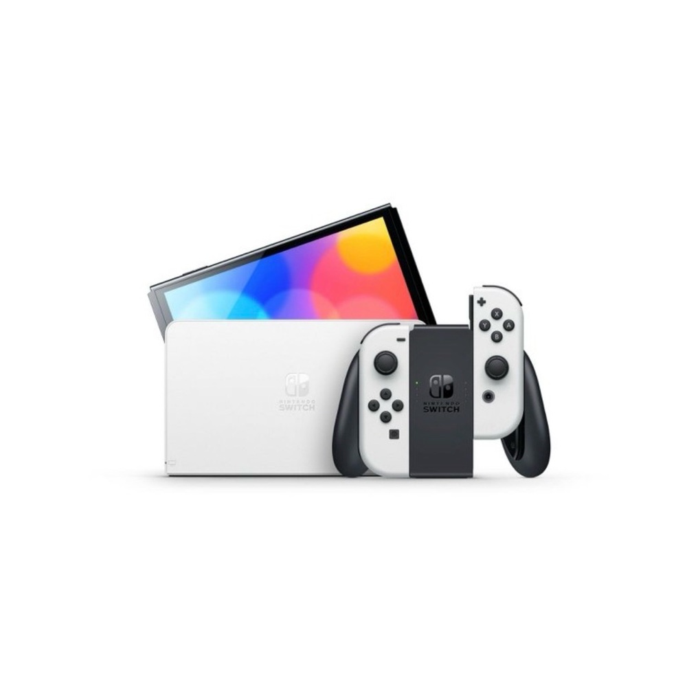 Nintendo Switch OLED with White Controllers